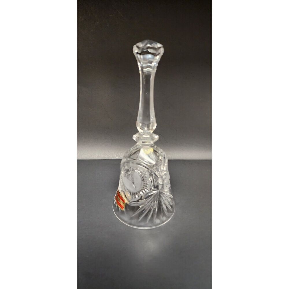 HOFBAUER BLEIKRISTALL GERMANY CLEAR CRYSTAL BYRDS COLLECTION 8" DINNER BELL